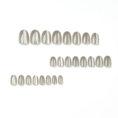 Instant Glam - Cateye Cold Wood - Short Oval - 24Pcs + Tool