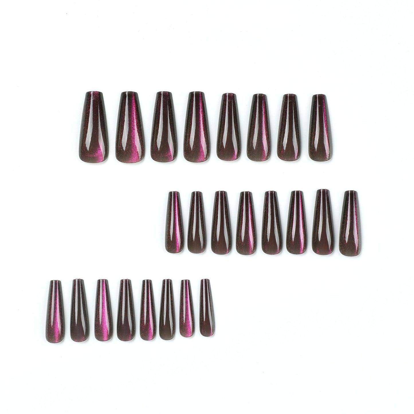 Instant Glam - Cateye Berry - C-Curve Long Coffin - 24Pcs + Tool