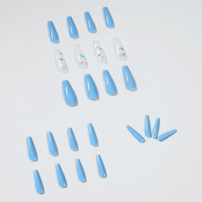 Instant Glam - Blue Cyristal - C-Curve Long Coffin - 24pcs + Tool