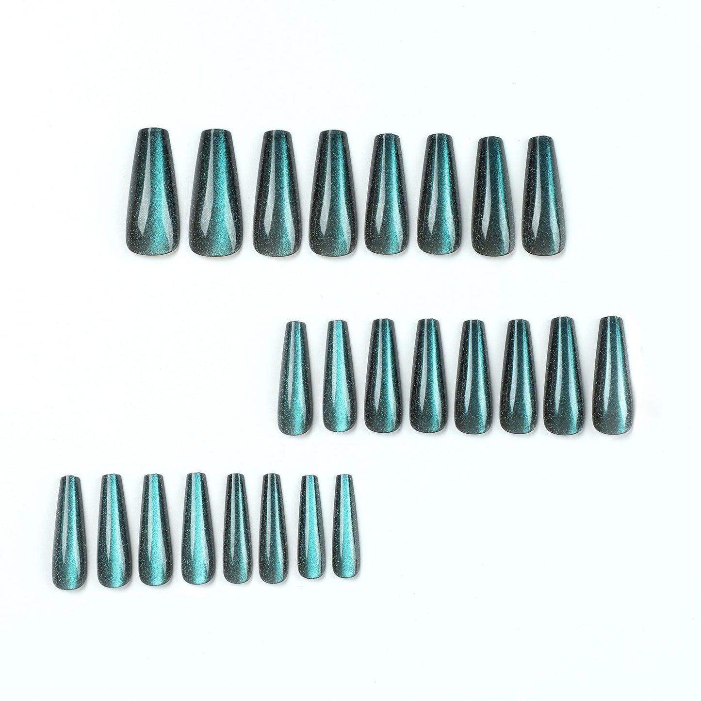 Instant Glam - Cateye Lake Blue -C-Curve Long Coffin - 24Pcs + Tool