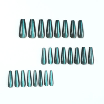 Instant Glam - Cateye Lake Blue -C-Curve Long Coffin - 24Pcs + Tool