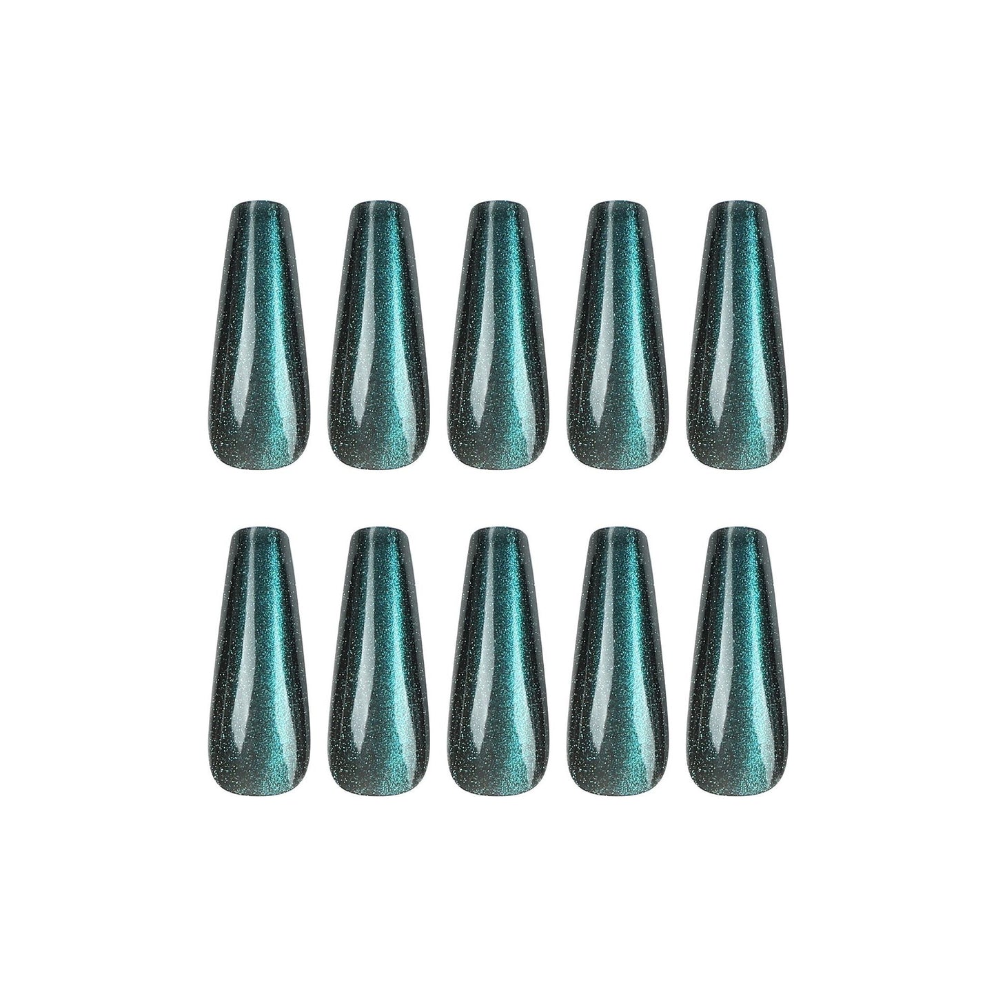 Instant Glam - Cateye Lake Blue -C-Curve Long Coffin - 24Pcs + Tool