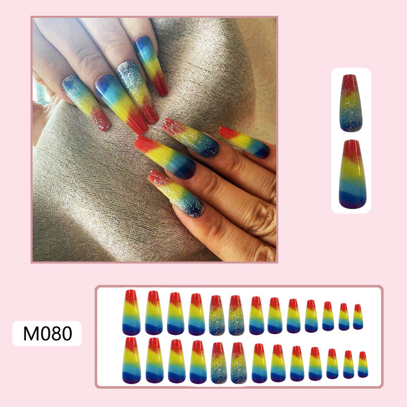 Instant Glam - Summer Rainbow - Long Coffin - 24Pcs + Tool