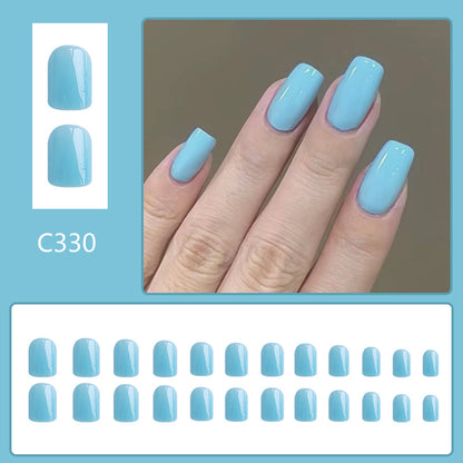 Instant Glam - Macaron Light Blue - Square - 24Pcs + Tool