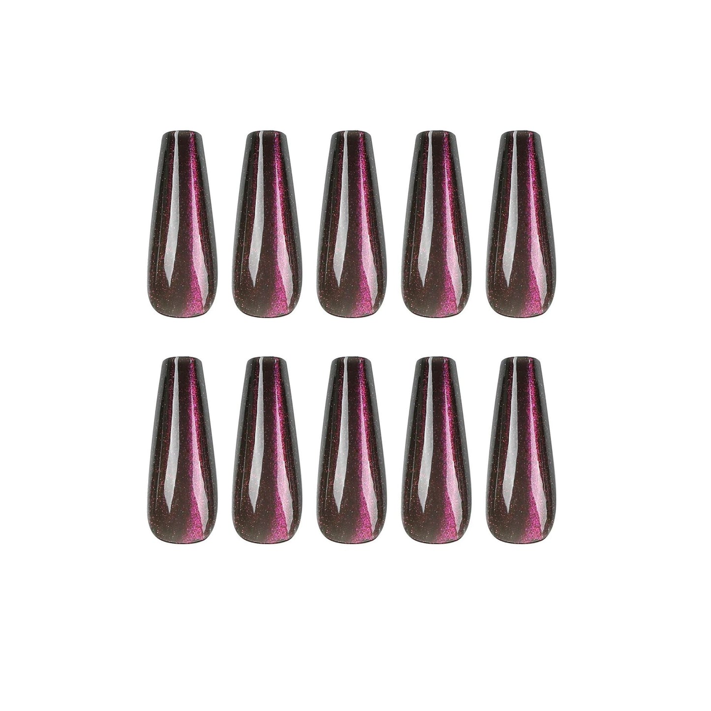 Instant Glam - Cateye Berry - C-Curve Long Coffin - 24Pcs + Tool