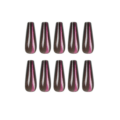 Instant Glam - Cateye Berry - C-Curve Long Coffin - 24Pcs + Tool